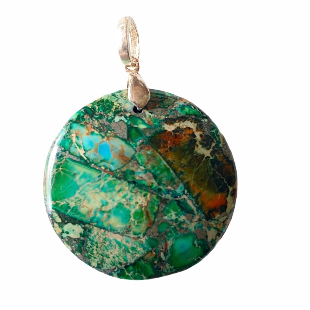 Sterling Silver Green Stone Pendant